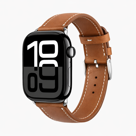 Smartwatch with Luxury Leather & Silicon Straps.